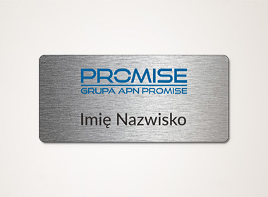 Metalowy identyfikator z personalizacją