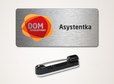 Identyfikator metalowy z agrafką Klip Pin Model 01